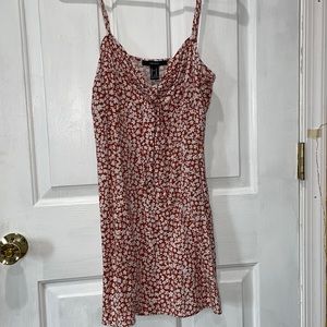 Forever 21, mini dress, red-orange hibiscus print